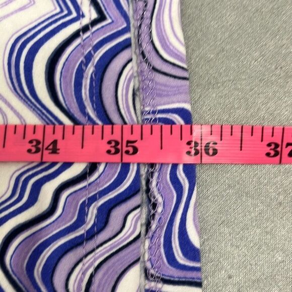 Just Be 2X Purple Abstract Wave Print Criss Cross Strappy Boho Mini Dress Beach - Picture 10 of 10